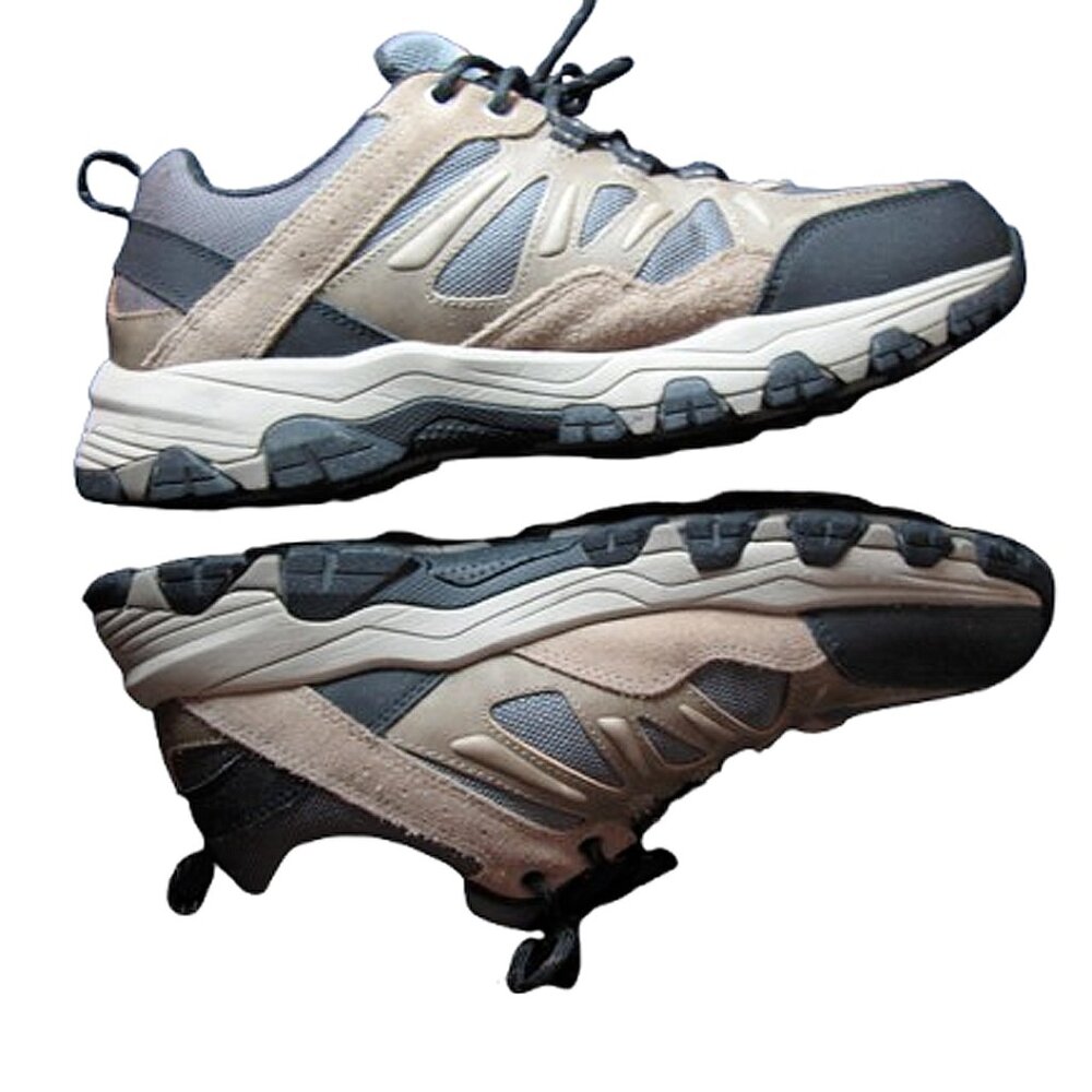 SNEAKERS Tan Gray Size 9.5 SKECHERS Men's Outdoor SHOES Hiking MEMORY FOAM 66275